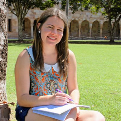 Amy Norman enjoying university life after winning a UQ Vice-Chancellor's scholarship early this year.