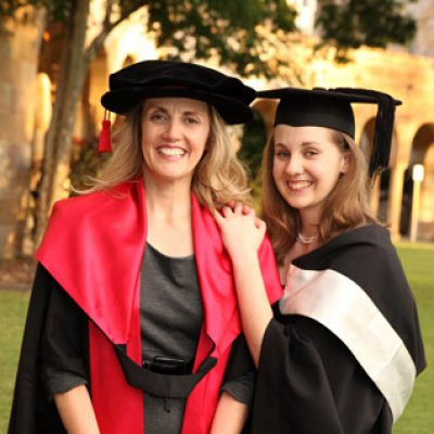 Helen Stallman and her daughter Monique both graduated from UQ on the same day.