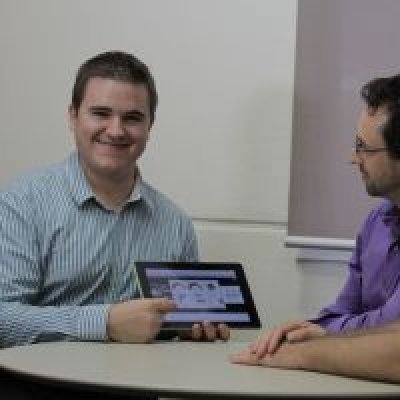 Andrew Harvey with advisors Dr Sean Rintel and Dr Richard Fitzgerald