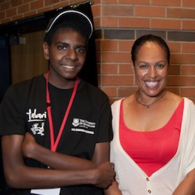 Attending the 2012 Yalari Horizons Leadership Camp were, from left, Michael Noah from Townsville Grammar, Christine Anu and Denzil Tighe from St Ignatius Riverview.