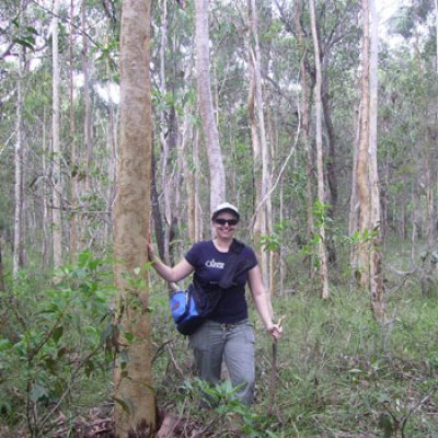 Phd candidate, Penelope Mills, in the habitat where Apiomorpha nookara was found