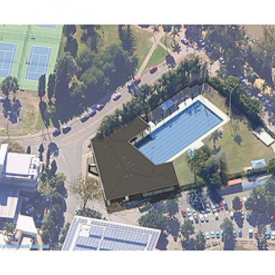 Perspective of UQ aquatic centre (courtesy m3architecture)