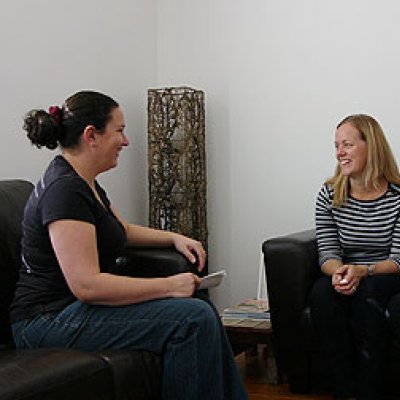 Researcher Shari Bonnette (left) with Melinda and Rob Tooze and their baby Chase