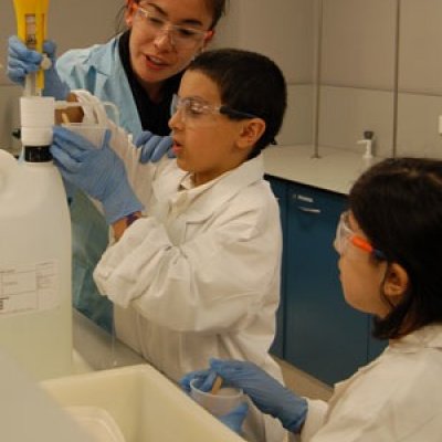 Chemical concoctions:  Students get a fun and practical lesson in chemistry by making slime at UQ’s Open Day.