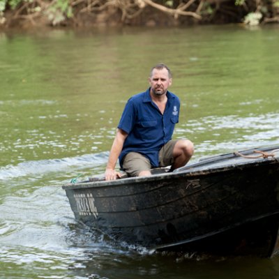 Professor Craig Franklin studying crocs in far north Queensland