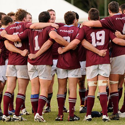 UQ's premier grade rugby side sings the team song after a good win last season