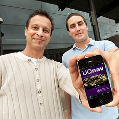 UQnav developers Aaron McDowall (left) and Kim Hunter