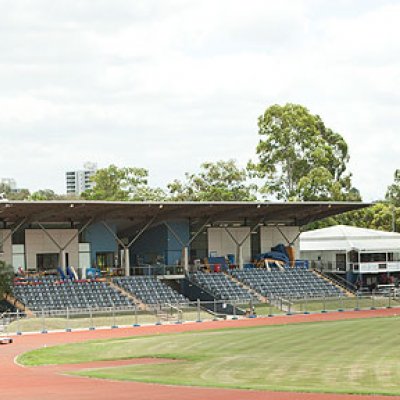 The UQ Athletics Centre photographed after the flood waters had subsided