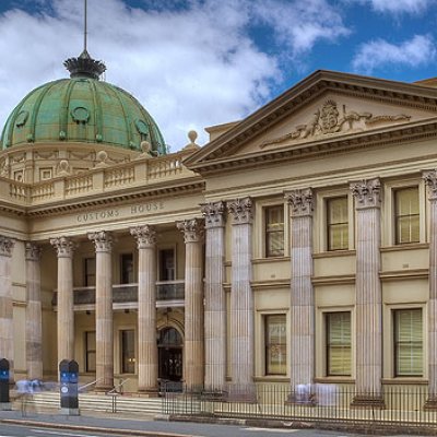 The facade of the Customs House building