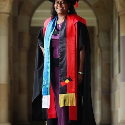 Dr Noritta Morseu-Diop is the first Torres Strait Islander PhD graduate from The University of Queensland. Photo courtesy of The Courier-Mail.