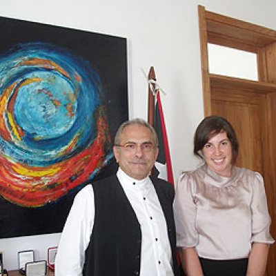 Jo Sampford with Dr Jose Ramos-Horta