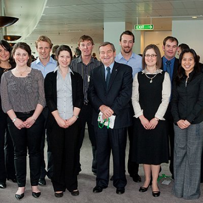 UQ’s Lee Hickey, back row fifth from left, and 11 other Scholarship winners attend the conference, with the Crawford Fund Chairman, Neil Andrew, and Executive Director, Denis Blight