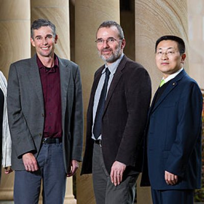 The winners of the UQ Foundation Excellence in Research Higher Degree Supervision awards. From Left: Associate Professor Melissa Brown, Professor Ian Godwin, Professor Ottmar Lipp and Professor Zhiguo Yuan.