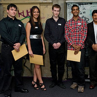Professor Tapan Saha (second from right) with UQ's latest group of API Bursary recipients