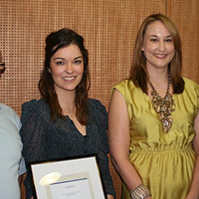 Professor Michael Bromley with Rebecca Brown, Margaret Lawson and Lily Howe