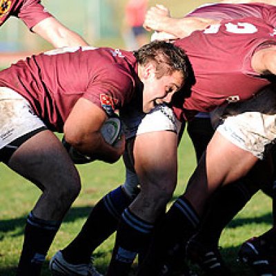 The UQ premier grade rugby XV in action