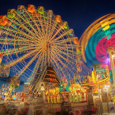 Sideshow alley at the famous Brisbane Ekka