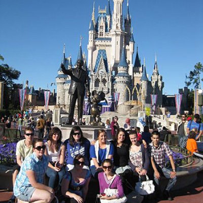 UQ student Ellen Cunneen (front centre) with fellow Disney World interns in Florida