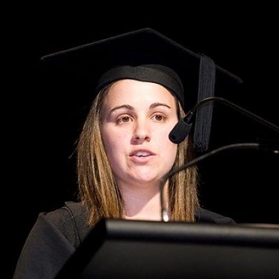 Valedictorian and Bachelor of Midwifery graduate Rebecca Taylen