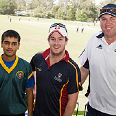 (from left) Craig McDermott, Harshad Khadiwale, Craig Philipson and Bruce Reid