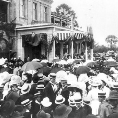 Inauguration of the University of Queensland - the Governor, Sir William MacGregor speaking, 10 Dec 1909.