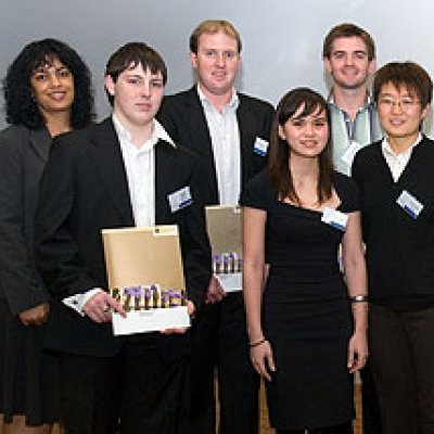 Mark Winchester (far right) General Manager - Engineering, Xstrata Coal Australia with Xstrata scholarship recipients.