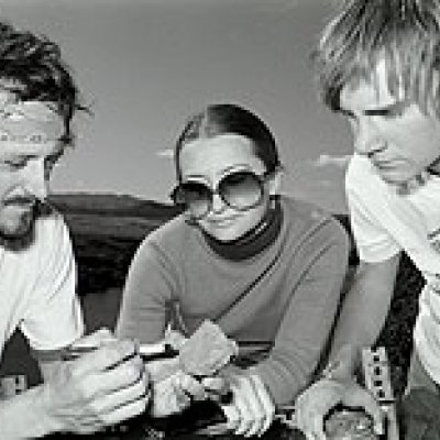 Dr Jay Hall (left) and students salvage aboriginal artefacts from the Brisbane Valley, July 1981