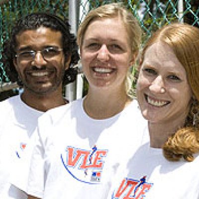 Dr Stephen Anderson and Vet students Guyan Weerasinghe, Sasha Laws-King, and Julia Dowsett.