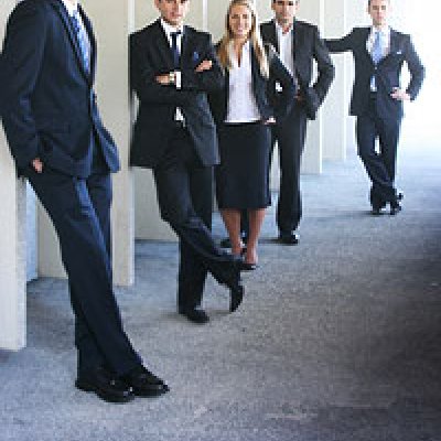 The team members (from left) Tristan Fitzgerald, Paul Schneider, Jessica Jouning, Dr Jason Hall (UQ Business School academic) and David Costello