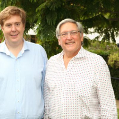 UQ President and Vice-Chancellor Professor Peter Høj with Dr Blanshard and Dr Eliadis.