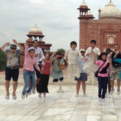 Students on short term study program in India.