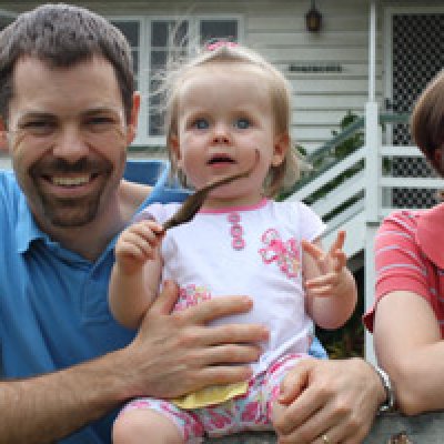 Aussie way of life: Indooroopilly family Rodney, Shari and 15-month-old Bronte Weatherhead look forward to inviting international students along to their social and family occasions.