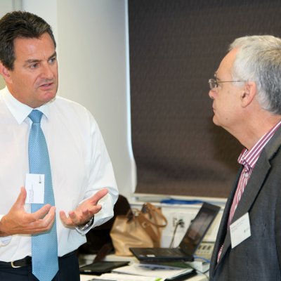 L-R UQ Investigations Unit Associate Director David Lavell and Pro Vice-Chancellor (Research Strategy) The University of Adelaide Professor Robert Saint