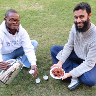 UQ Muslim Student Association treasurer Luqman Atanda and president Ismail Mohamed.