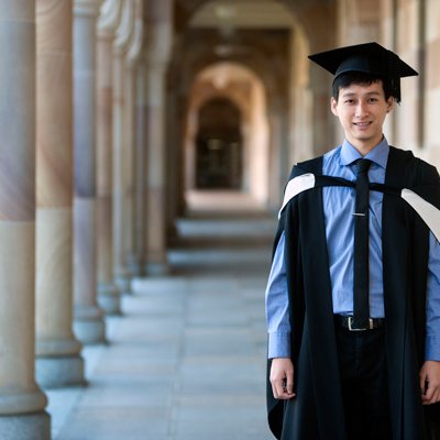 Bachelor of Biotechnology student and science valedictorian Lawrence Wong graduates on Tuesday 22 July.