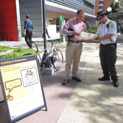 Traffic officers will be raising awareness of bicycle safety on campus at UQ St Lucia. 