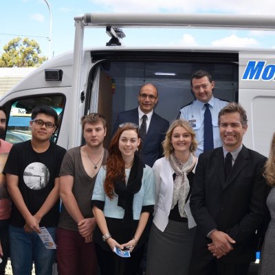 ISSR Director Professor Mark Western, Senior Sergeant Mike Newman, Dr Sarah Bennett, UQ Vice Chancellor Peter Høj, Amelia Gray, Matthew Klotz, Yu Hin Cheng, Bogdan Berar and Professor Lorraine Mazerolle (clockwise from back row).