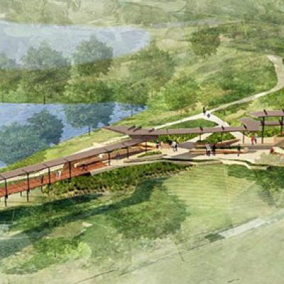 The project will provide an elevated walkway from UQ Lakes Busway to the central St Lucia campus. Note: Artist's impression only, final design subject to change.