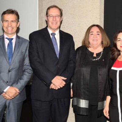 Professor Peter Høj, UQ Vice-Chancellor and President, Mr Andrew Everett, Director UQ International, Ms Christine Bundesen AM, Director ICTE-UQ, and Professor Monique Skidmore, UQ Deputy Vice-Chancellor and Vice-President International.