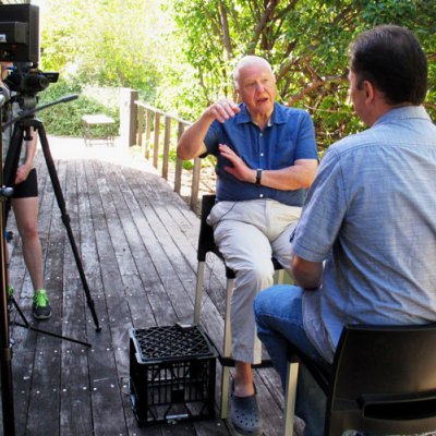 Sir David Attenborough and UQ's John Cook. 