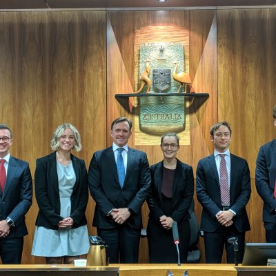 The UQ Law team that won the mooting title.