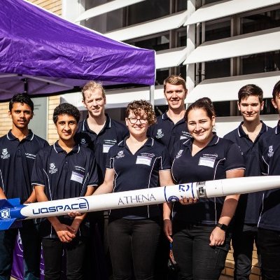 UQ Space, the number one student rocketry organisation, holding their Project Athenia prototype