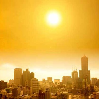 sunset over a skyline