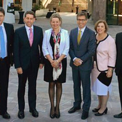 VIPs at the opening today (left to right): Federal Member for Ryan Jane Prentice, Health and Behavioural Sciences Dean Professor Bruce Abernethy, Queensland Minister for Health and Ambulance Services Cameron Dick, Federal Minister for Health Sussan Ley, UQ Vice-Chancellor Professor Peter Høj, Federal Member for Brisbane Teresa Gambaro, School of Dentistry head Professor Lakshman Samaranayake and State member for Brisbane Central Grace Grace.