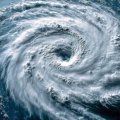 A satellite image of a cyclone.