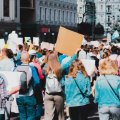A group of people at a political protest