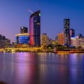 The Brisbane River and city skyline in the evening light