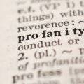 A page in the dictionary displaying the word "profanity"