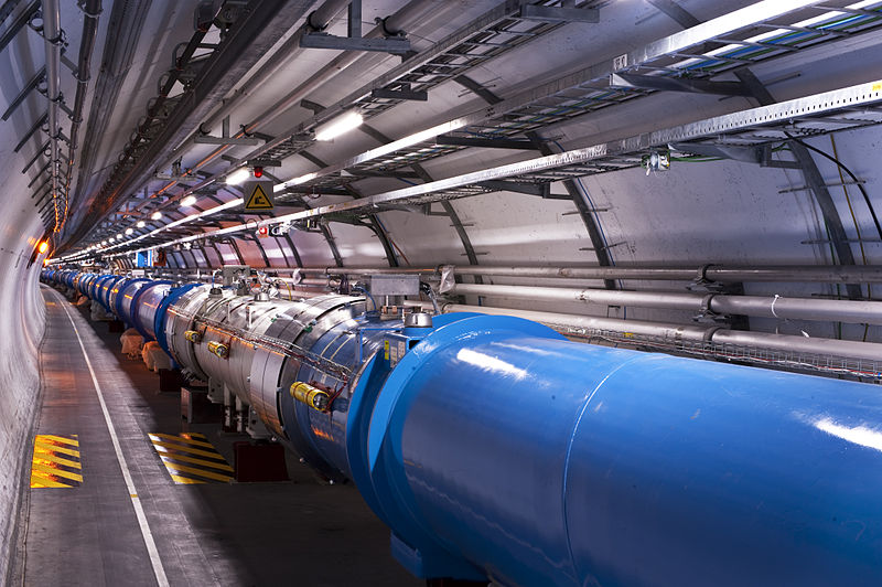Inside a tunnel at the Large Hadron Collider 