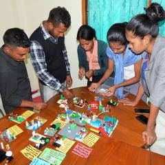 Team of field researcher training skills